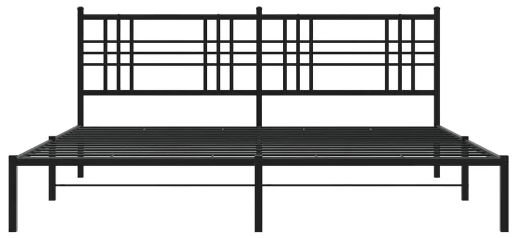 Estrutura de cama com cabeceira 193x203 cm metal preto