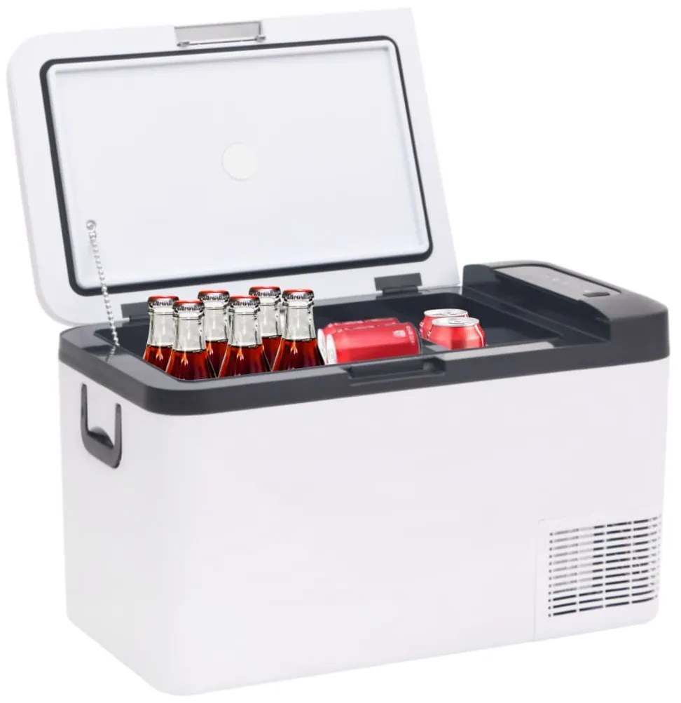 Mala térmica com pega 18 L PP e PE preto e branco