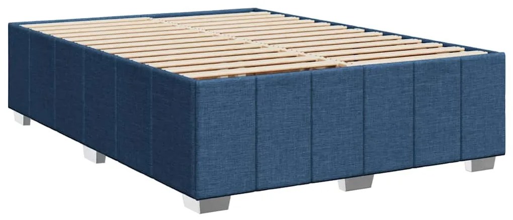 Cama com molas/colchão 140x190 cm tecido azul