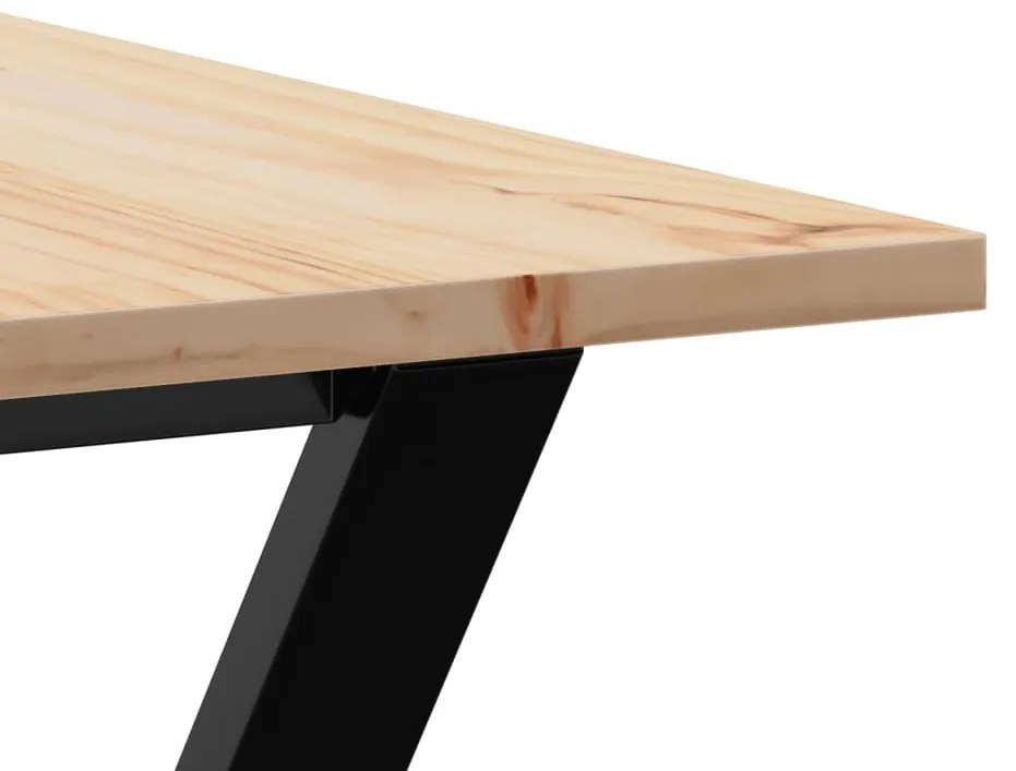 Mesa de jantar estrutura em Y 140x80x75cm pinho e aço