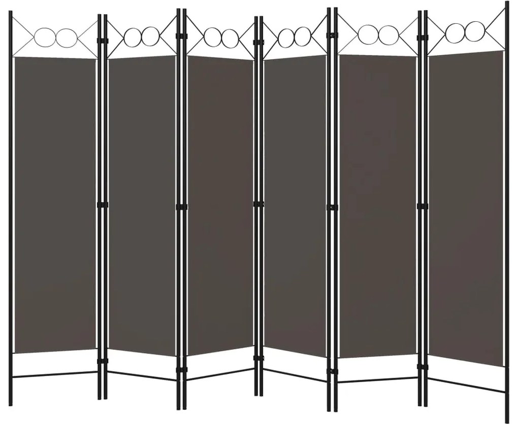 Divisória/biombo com 6 painéis 240x180 cm antracite