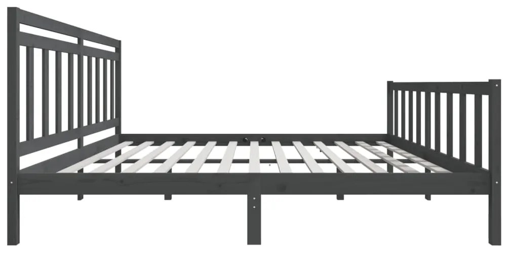 Estrutura de cama 200x200 cm madeira maciça cinzento