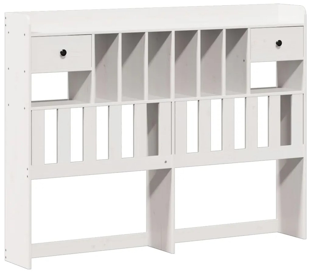 Cama com estante sem colchão 135x190 cm pinho maciço branco