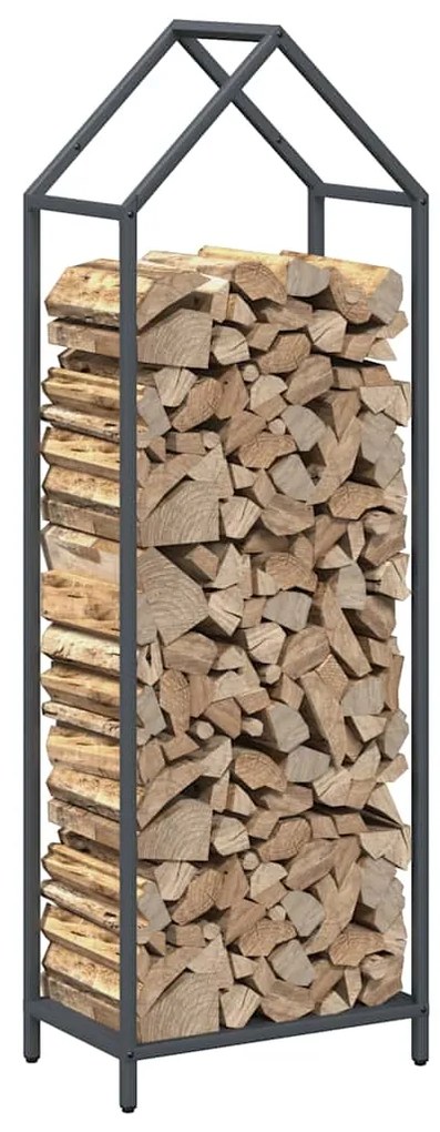 Suporte para lenha 40x25x120 cm aço laminado a frio antracite