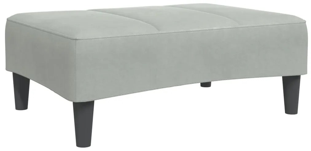 Sofá-cama 2 lugares c/ apoio de pés veludo cinza-claro