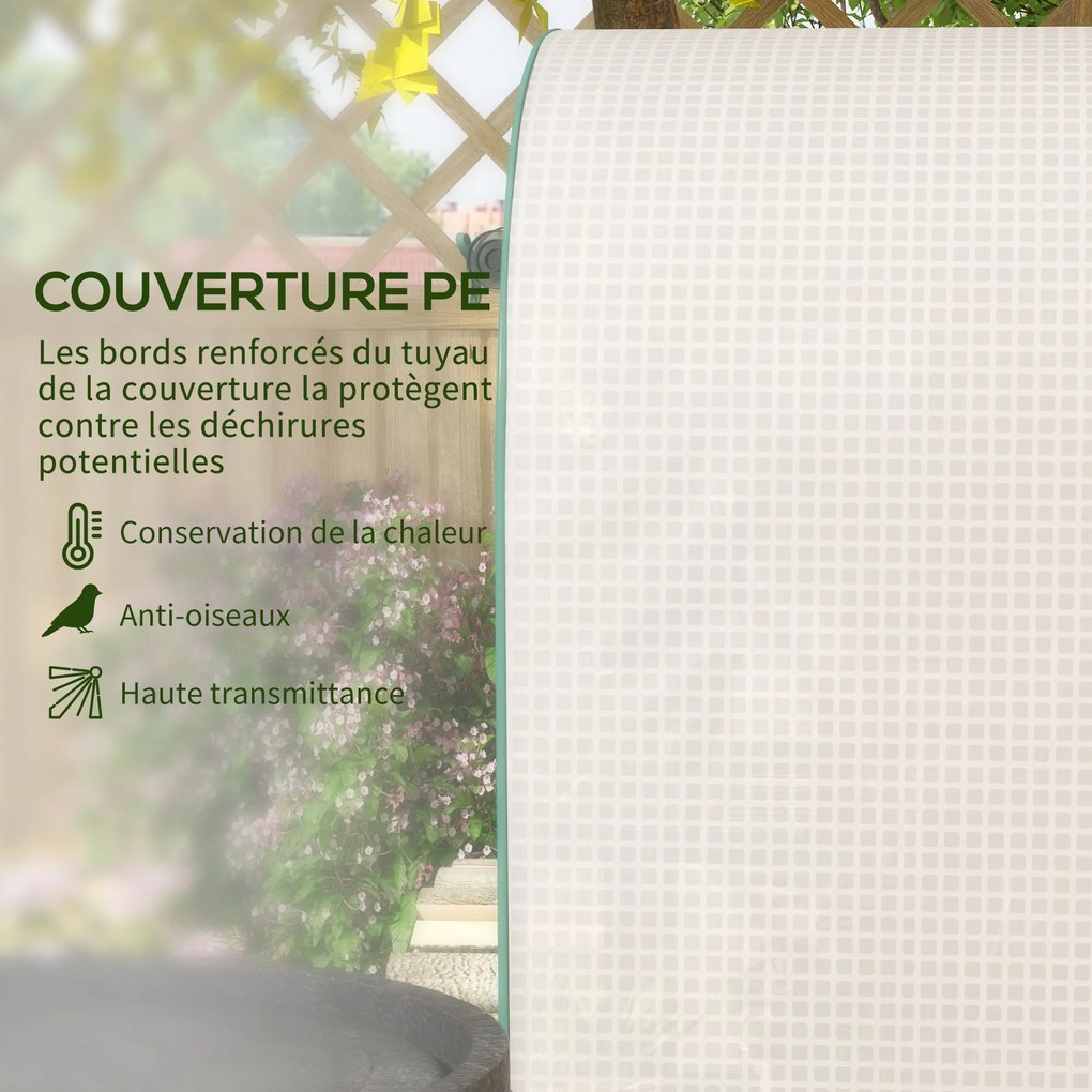 Estufa de jardim 80 x 50 x 160 cm e de varanda resistente aos raios UV, com porta enrolável, 4 prateleiras e cobertura em PE,, branca