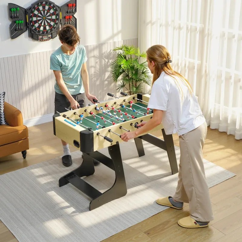 Matraquilhos para Crianças Dobrável 118x107,5x78 cm com 2 Marcadores 8 Pegas 22 Jogadores 8 Barras e 2 Bolas Madeira