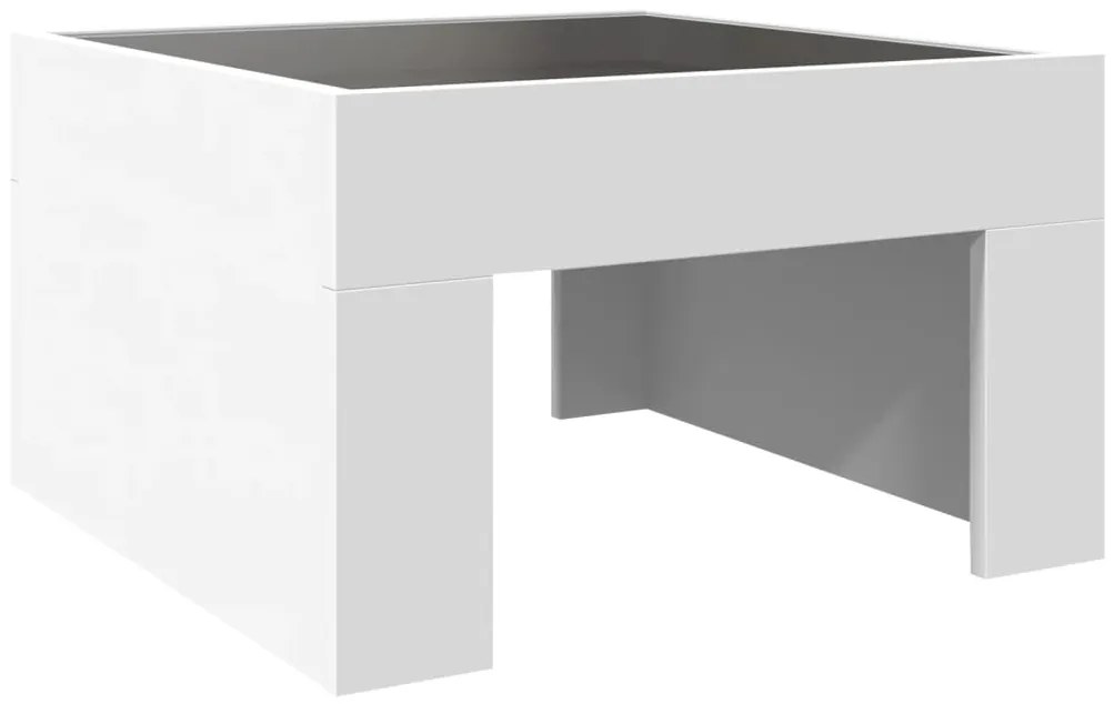 Mesa de centro luzes LED Infinity 50x50x30 cm branco