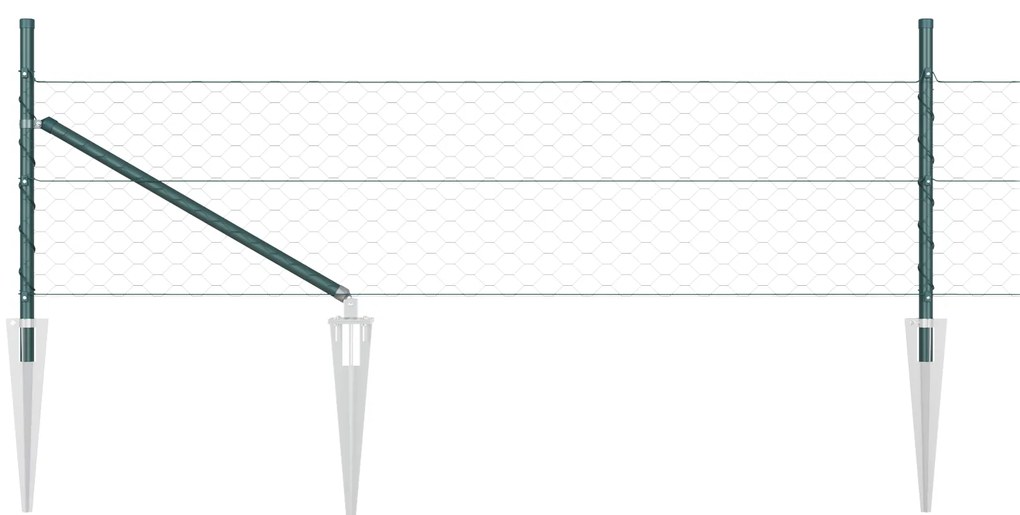 Cerca Hexagonal vidaXL Verde 0,4x100 m Aço
