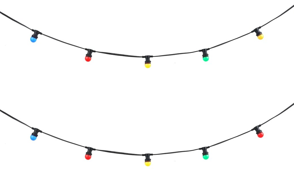 LED Iluminação de festão preta conectável com ficha 6m Incl. E27 Multicolorido 10 luzes IP54 - Lubber Moderno
