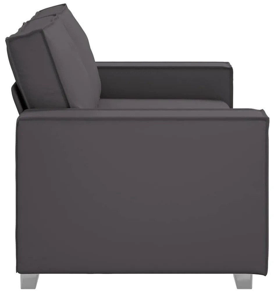 Sofá Loveseat vidaXL Cinza 140 cm em Couro Sintético