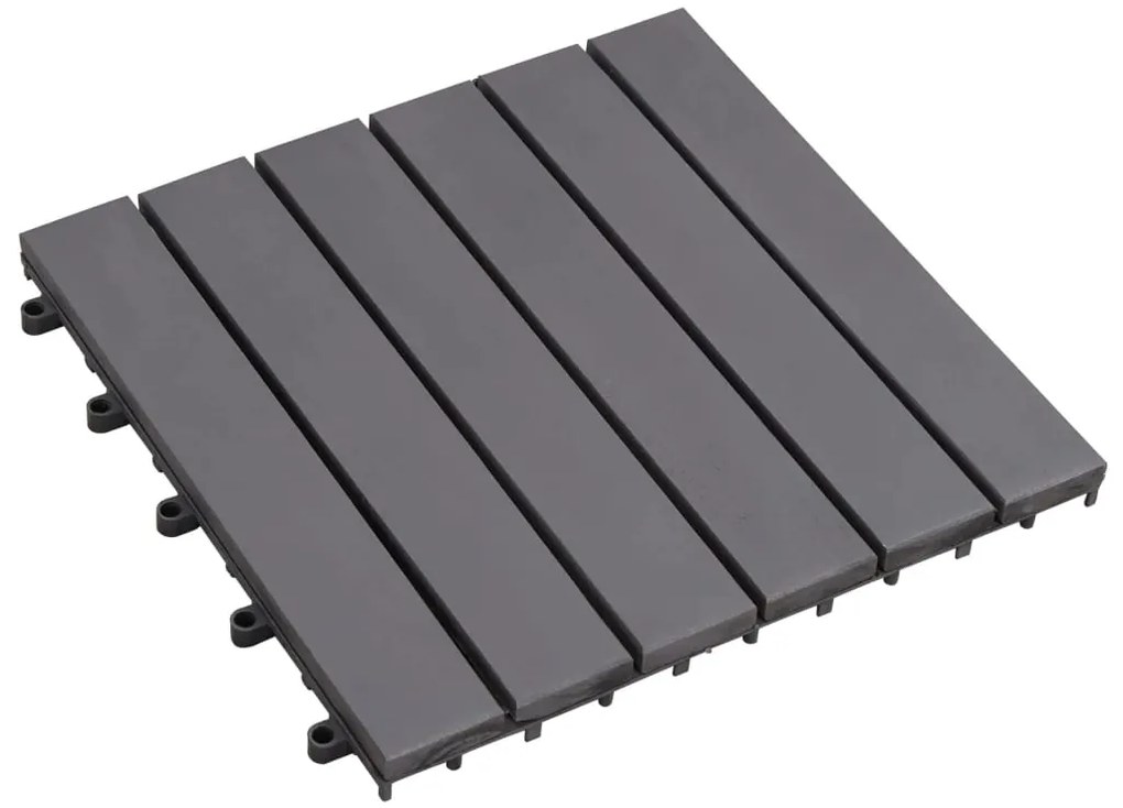 Ladrilhos de terraço 20 pcs 30x30 cm acácia maciça cinzento