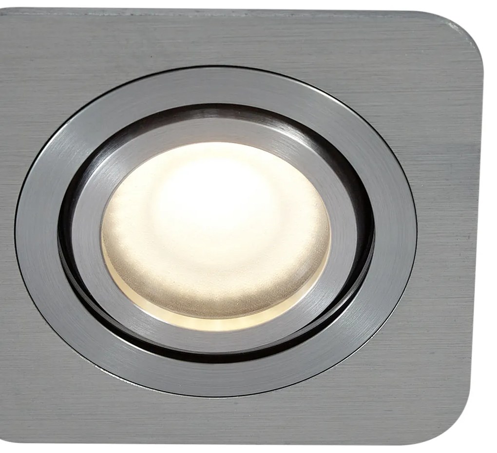 Conjunto de 6 focos embutidos arredondados cor de bronze GU10 50mm ajustáveis IP44 - Alberto