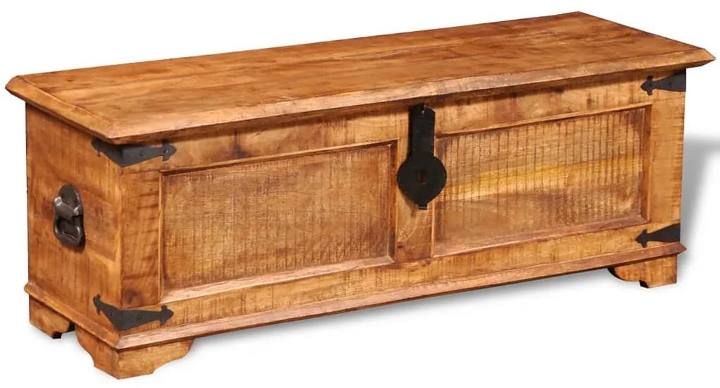 241635 vidaXL Caixa de armazenamento em madeira grosseira de manga