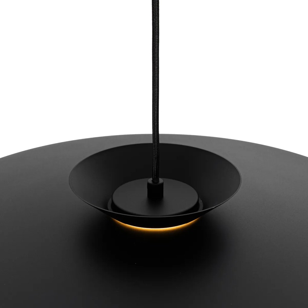 Candeeiro de suspensão design preto com LED regulável em 3 níveis - Pauline Design,Retro