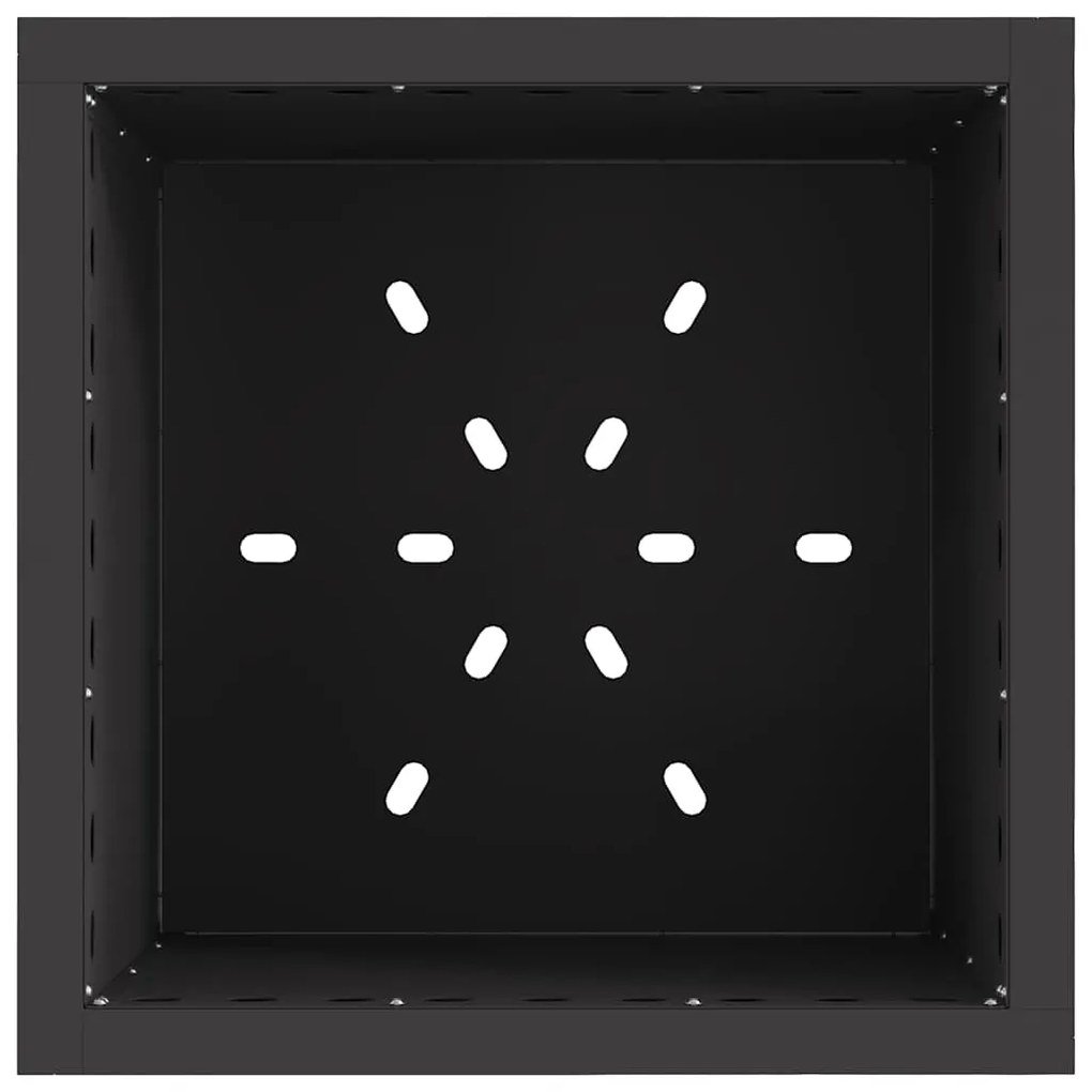 Fogueira Sem Fumaça Quadrada Preta 48x48x50 cm Aço