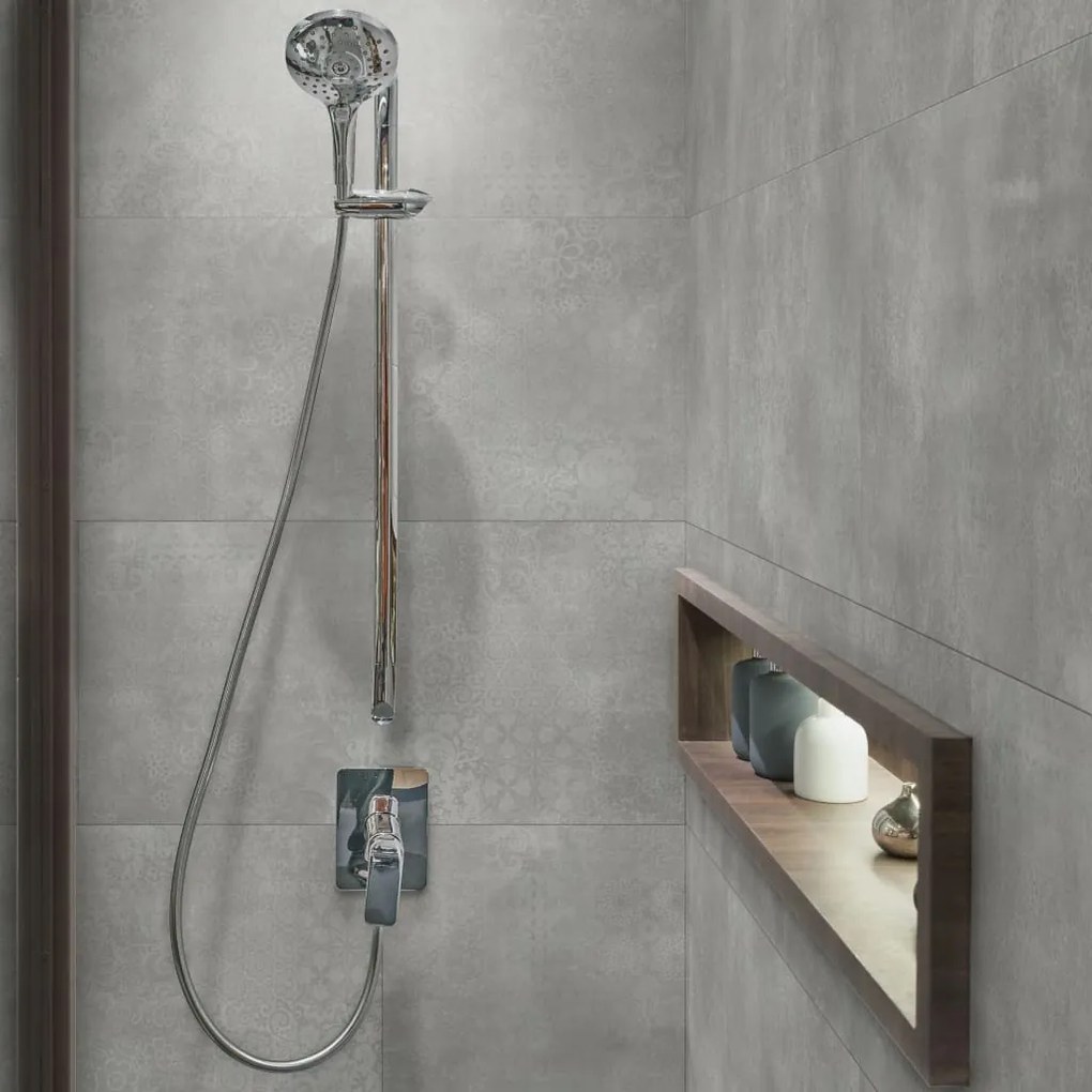 Grosfillex Ladrilho parede Gx Wall+ 5pcs 45x90cm flores cinza cimento