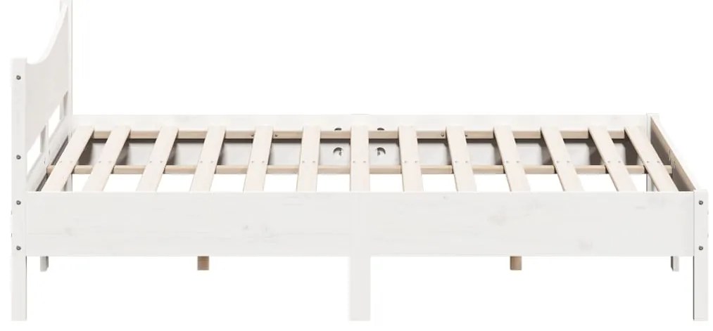 Cama sem colchão 180x200 cm madeira de pinho maciça branco