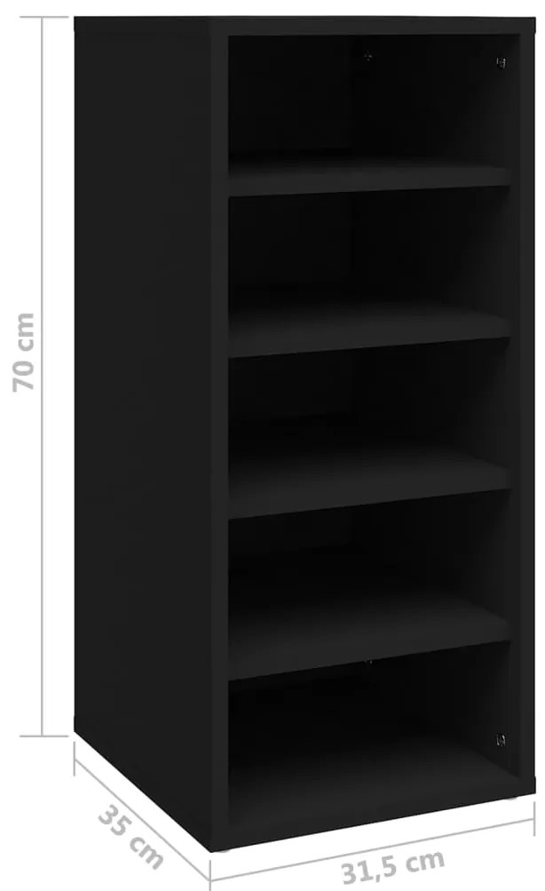 Sapateiras 2 pcs 31,5x35x70 cm derivados de madeira preto