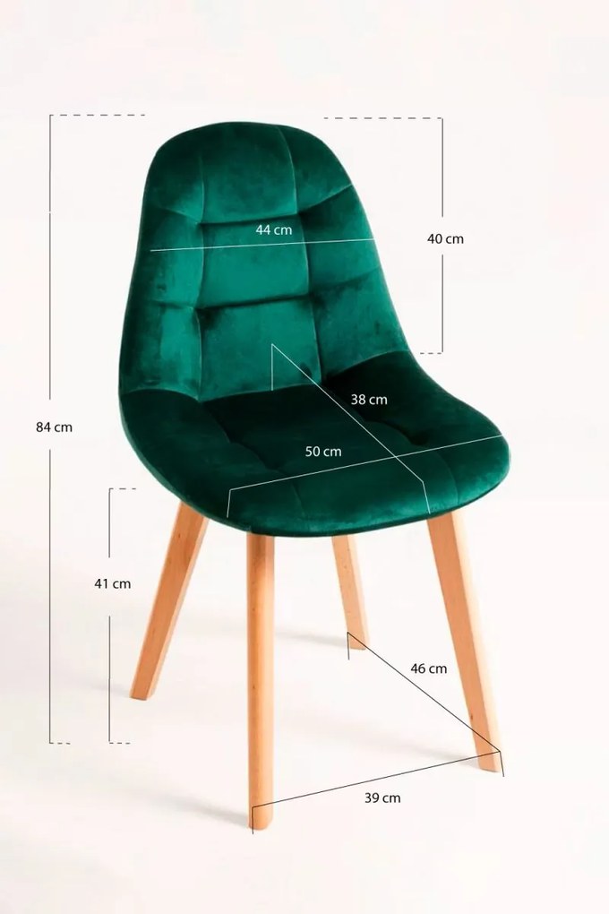 Pack 2 Cadeiras Kelen Veludo - Verde