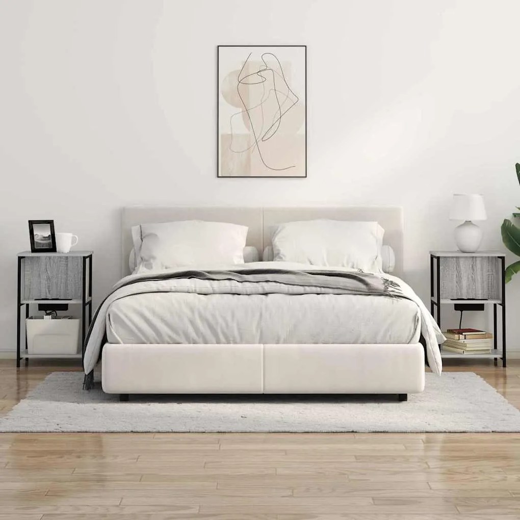 Armário de Cabeceira 2 pcs Sonoma cinzento 38 x 31 x 61 cm