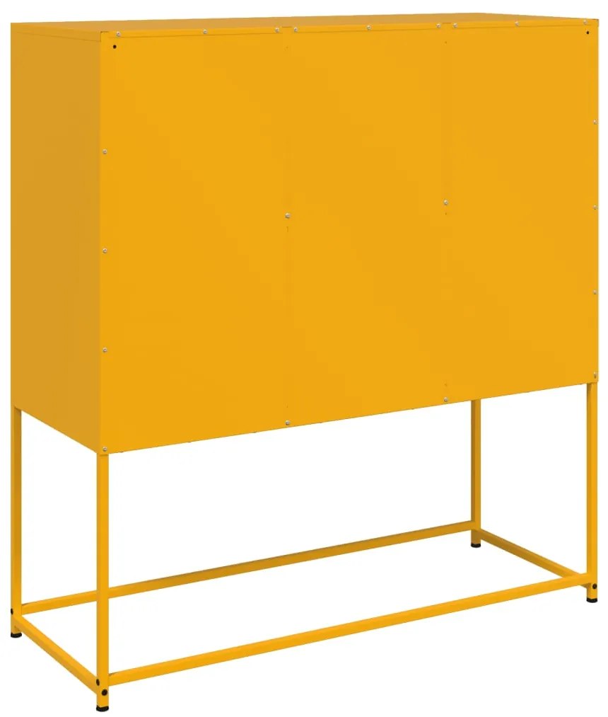 Aparador 100,5x39x107 cm aço amarelo mostarda