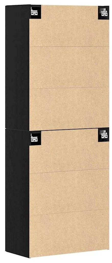 Armários 2 pcs de Carvalho Preto 69,5x34x180 cm em Madeira