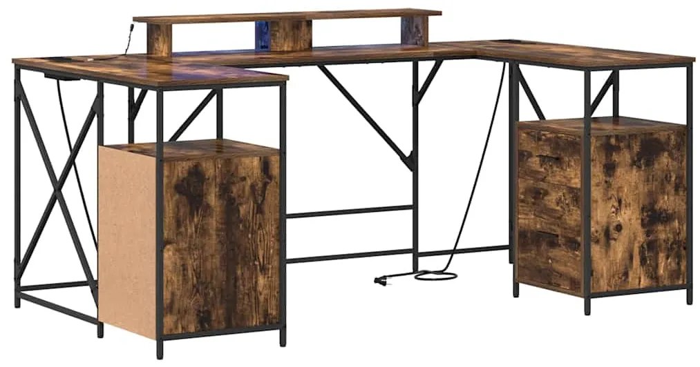 Mesa Carvalho fumê 182 x 101 x 87.5 cm Madeira processada