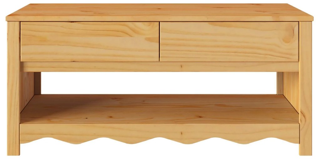 Mesa de Café vidaXL "DRAMMEN" 99x55x45 cm Madeira Sólida de Pinheiro