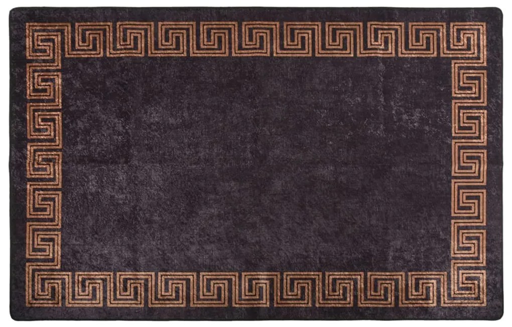 vidaXL Tapete antiderrapante 80x150 cm preto e dourado