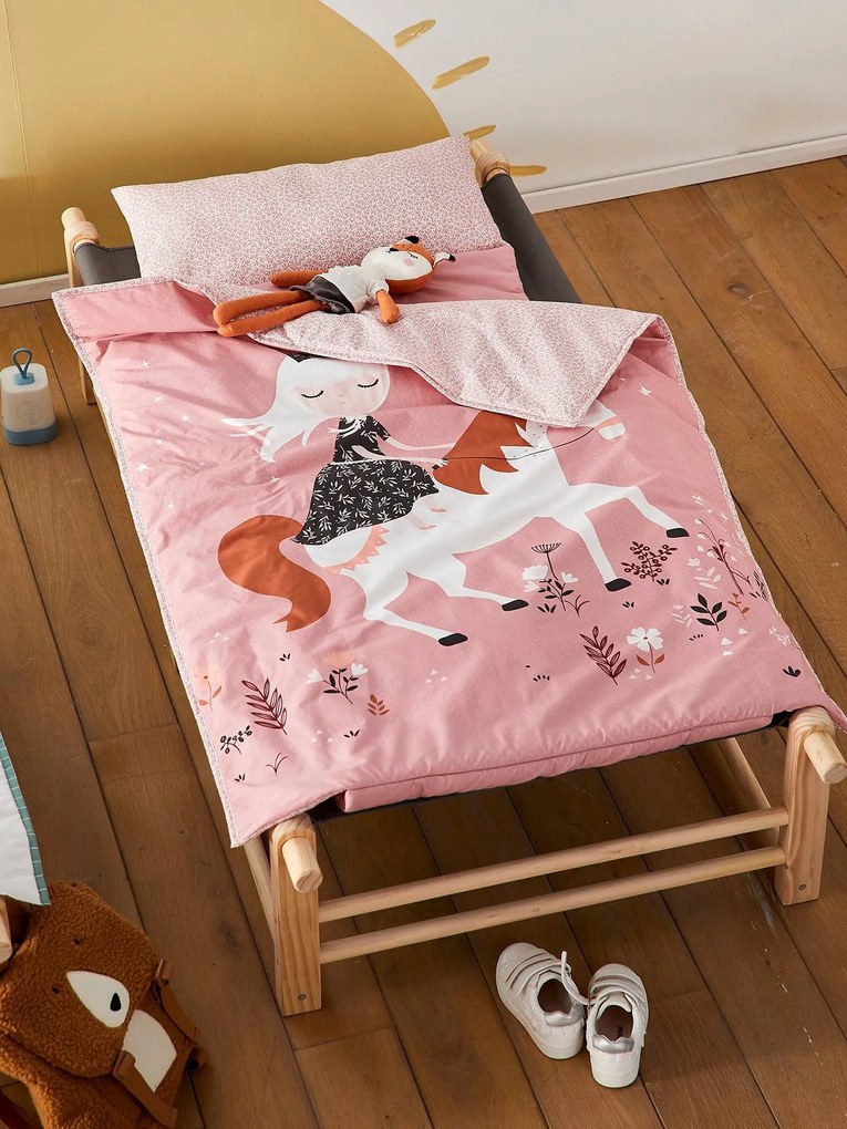 Pronto-a-dormir personalizável, especial autonomia, MINILI®, Princesa Natureza rosa medio liso com motivo