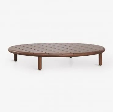 Mesa De Centro Redonda Para Jardim Em Madeira De Acácia Olivia Ø100 Cm & Castanho-acácia Escuro & Castanho-acácia Escuro - Sklum