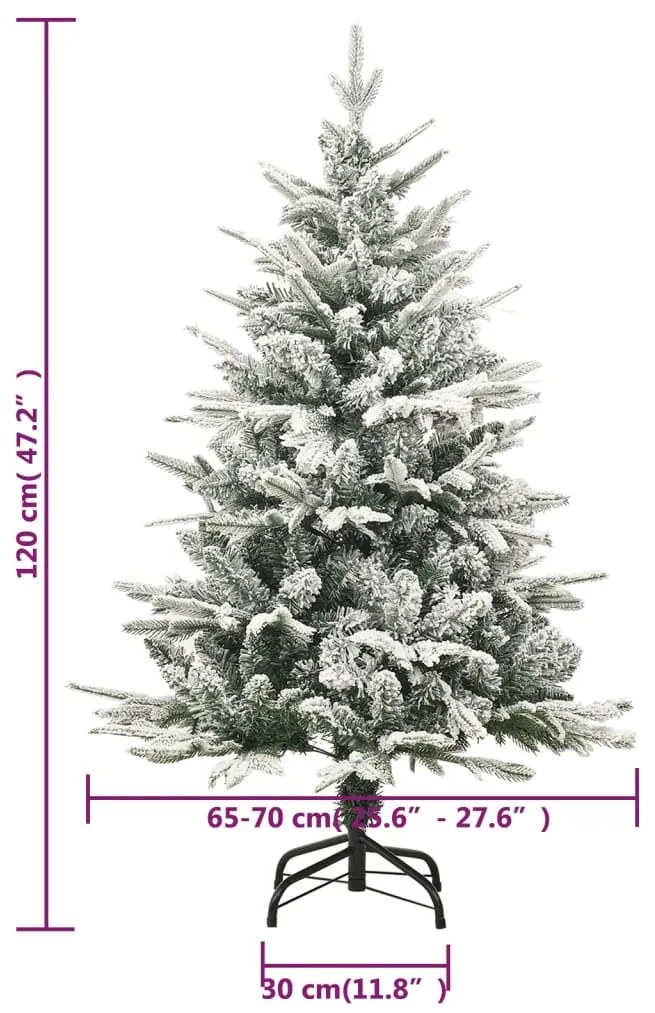 Árvore de Natal artificial com neve 120 cm PVC & PE verde