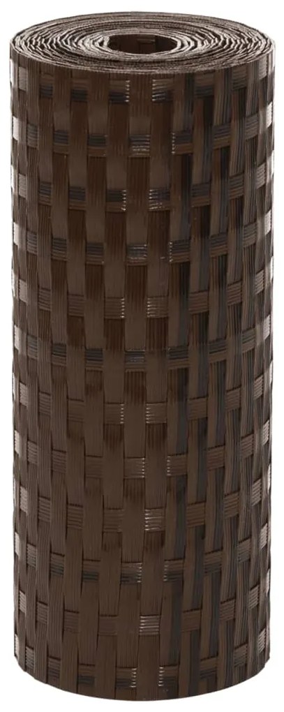 Telas de varanda 5 pcs 255x19 cm vime PE castanho e preto