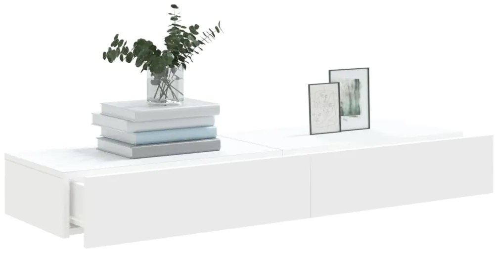 Móveis de TV com luzes LED 2 pcs 60x35x15,5 cm branco