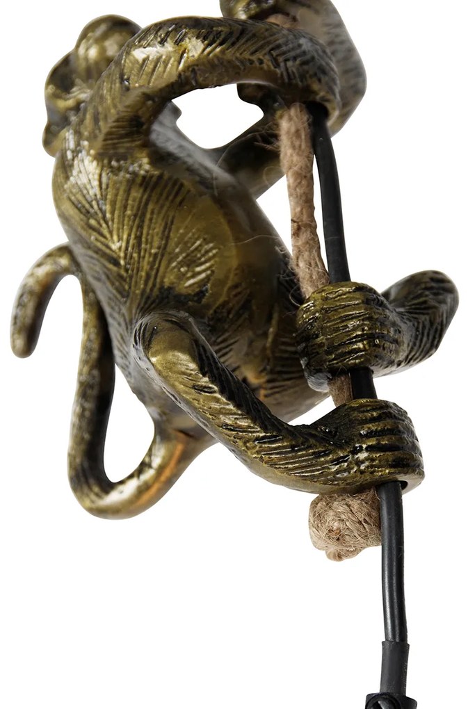 Candeeiro de suspensão vintage dourado - Animal Monkey Clássico / Antigo