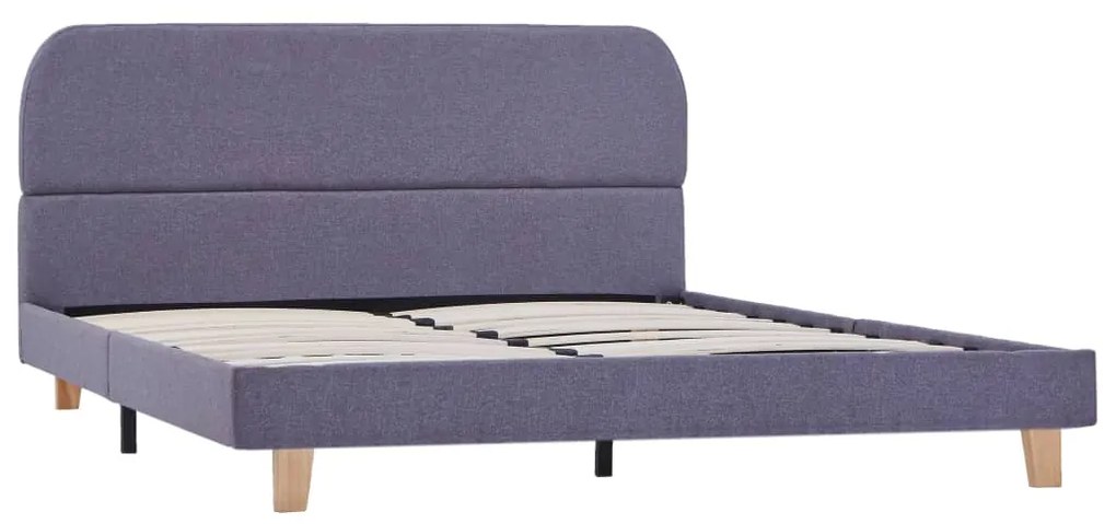 Estrutura de cama em tecido 140x200 cm cinzento-claro