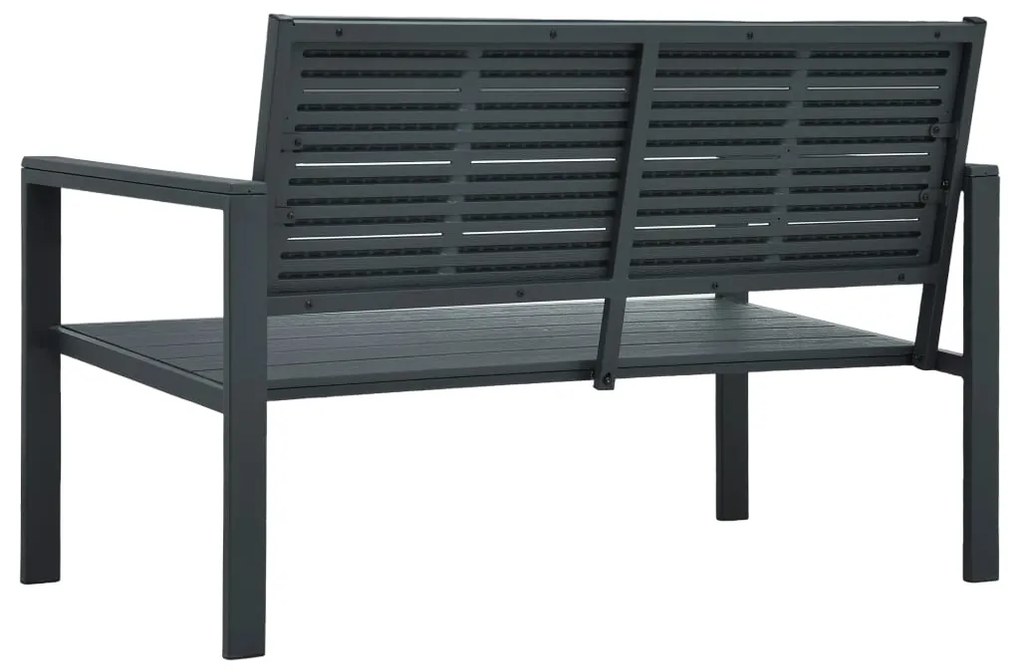 Banco de jardim 120 cm PEAD aspeto de madeira cinzento