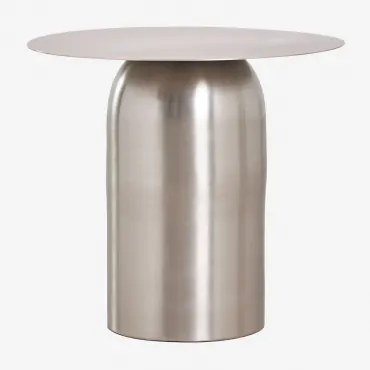 Mesa De Cabeceira Ø40 Cm Alliser Cinza Aço & Cinza Aço - Sklum