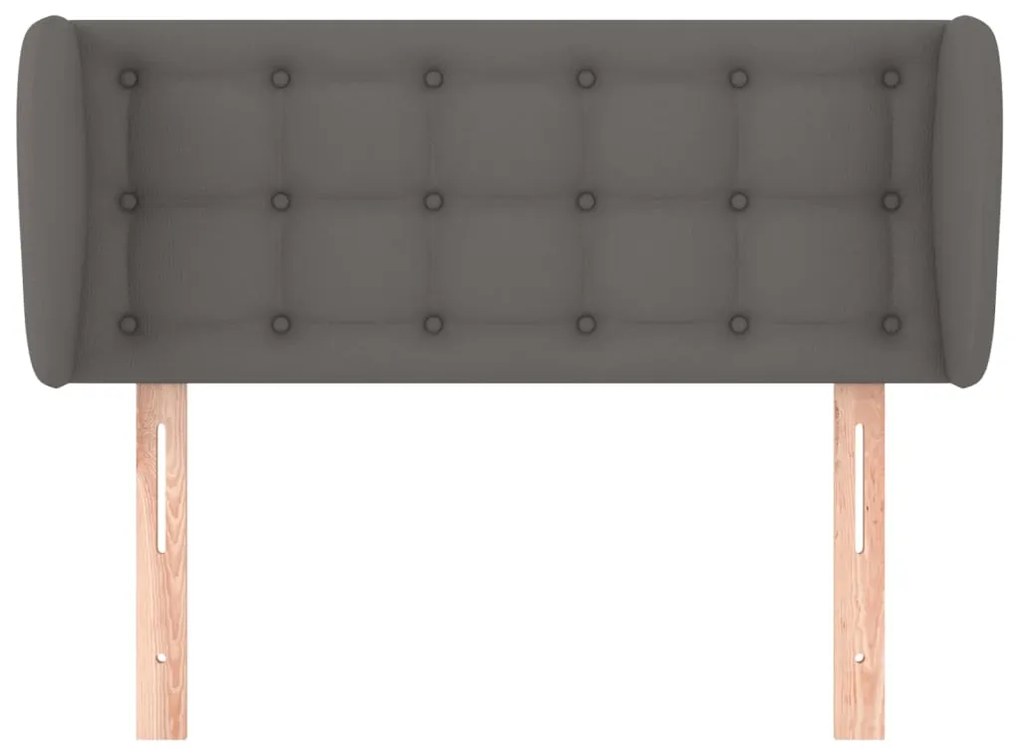 Cabeceira de cama c/ abas couro artificial 103x23x78/88cm cinza