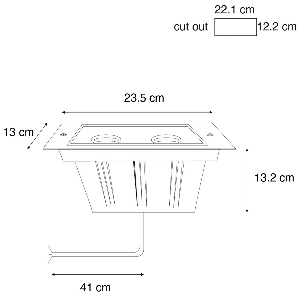 Refletor de solo moderno em aço com 2 luzes ajustável IP65 - Oneon Moderno