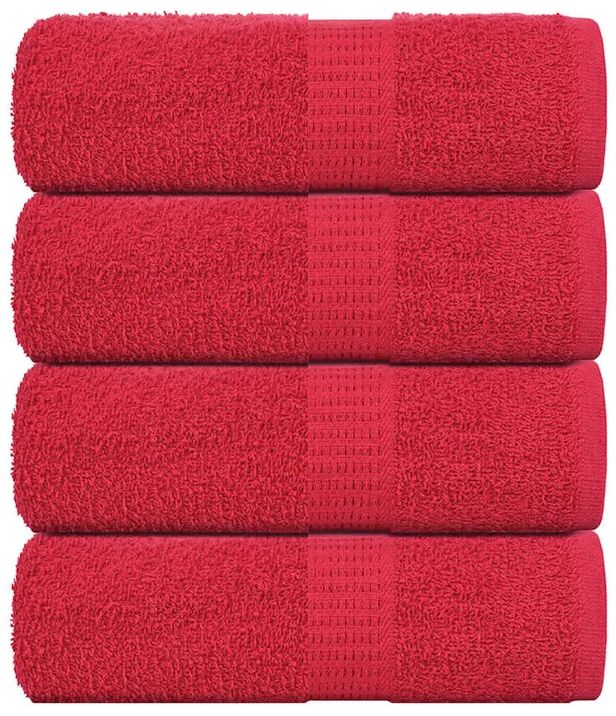 vidaXL Toalhas de bidé 4 pcs FROGN 30x50 cm 100% algodão vermelho