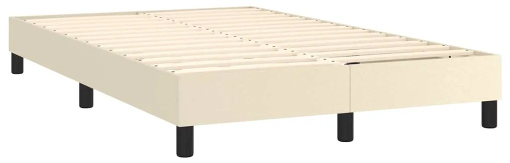 Estrutura de cama 120x200 cm couro artificial cor creme