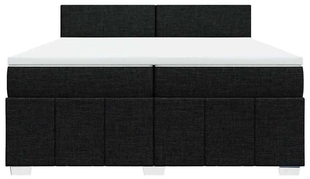 Cama com molas/colchão 200x200 cm tecido preto