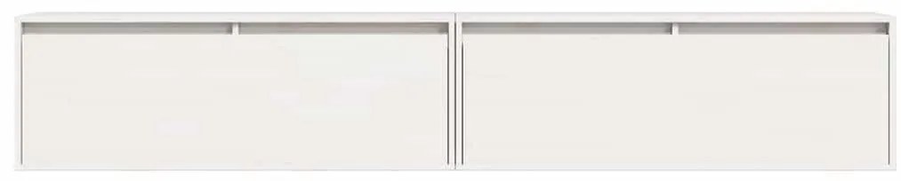 Armários de parede 2 pcs 100x30x35 cm pinho maciço branco