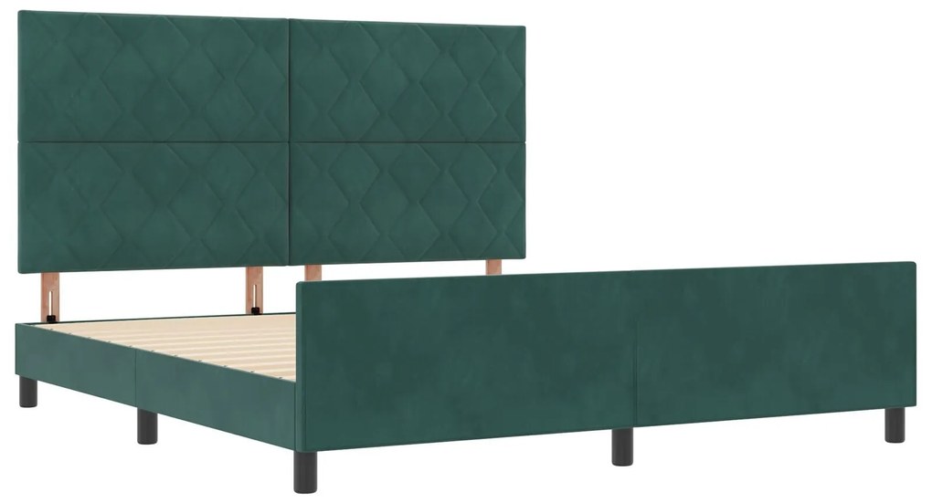 estrutura de cama vidaXL verde escuro 180x200 cm veludo