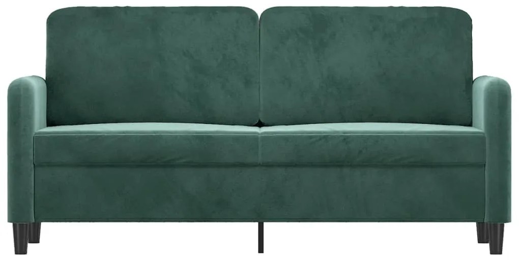 Sofá de 2 lugares 140 cm veludo verde-escuro
