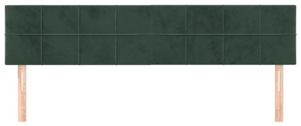 Cabeceira de cama 2 pcs veludo 80x5x78/88 cm verde-escuro