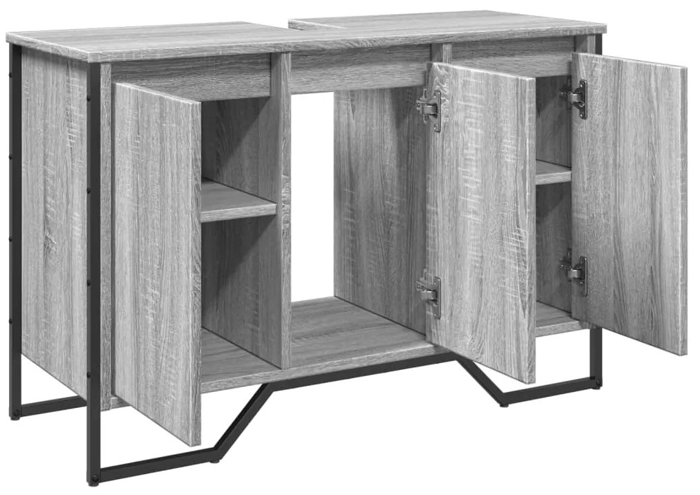 Móvel p/ lavatório 91x35x60cm derivados madeira cinzento sonoma