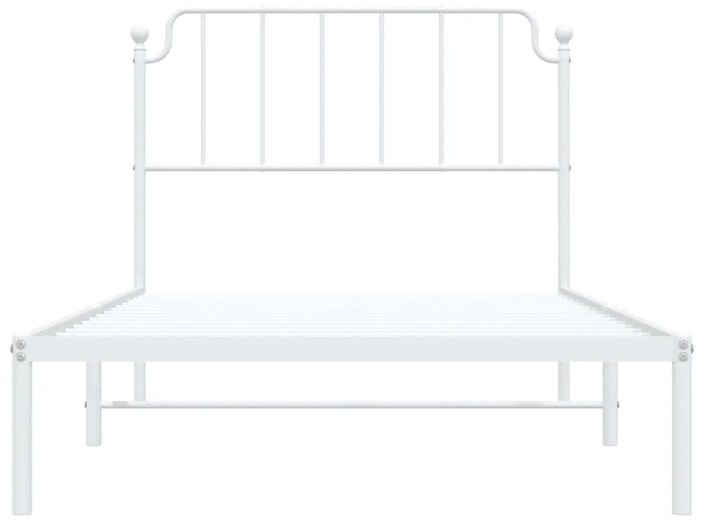 Estrutura de cama em metal com cabeceira 107x203 cm branco